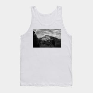 Traditional French hillside village in black and white Tank Top